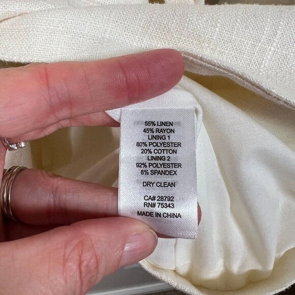 House of Harlow Linen Blend Blazer Jacket Size XS Ivory Double Breasted Tie - Picture 13 of 13